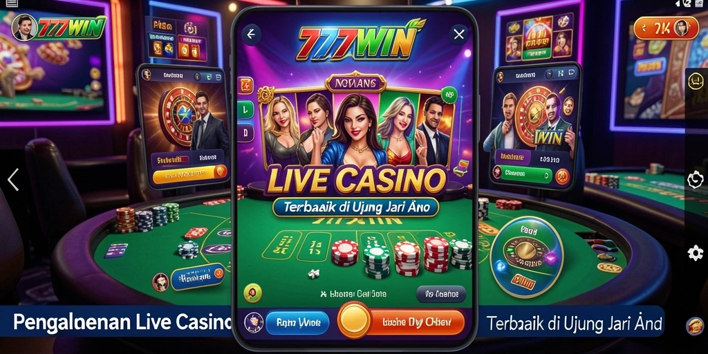Screenshot menunjukkan gameplay Live Casino yang seru di 777WIN.