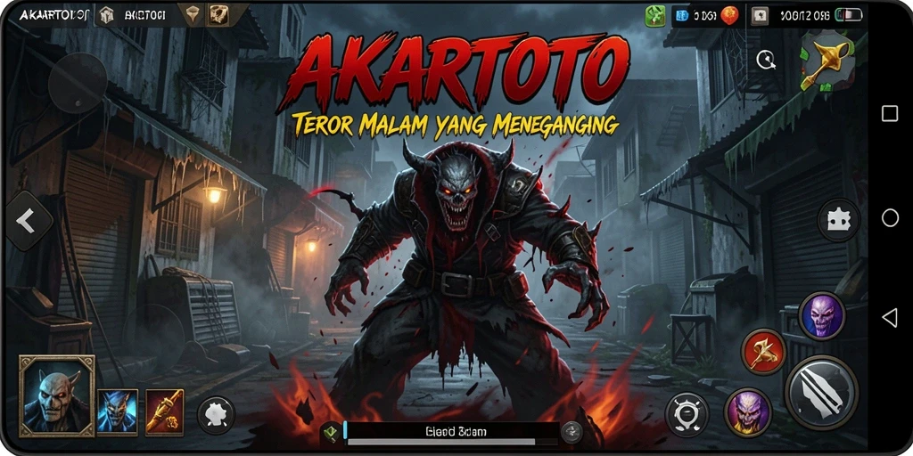 Tampilan gameplay AKARTOTO yang menegangkan dan menakutkan.