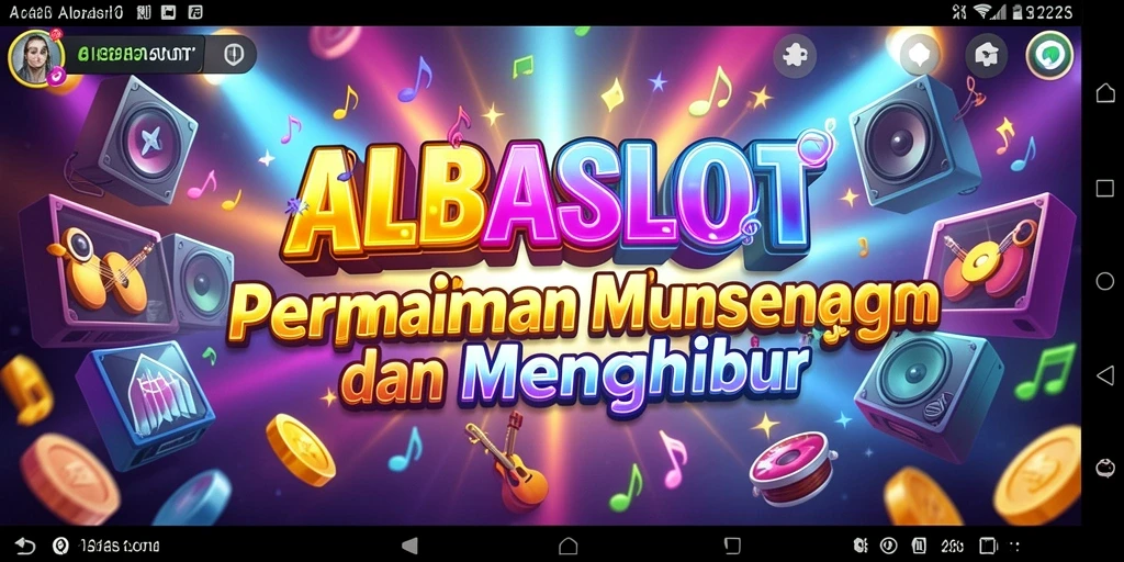 Tampilan gameplay ALBASLOT dengan berbagai tantangan musik.