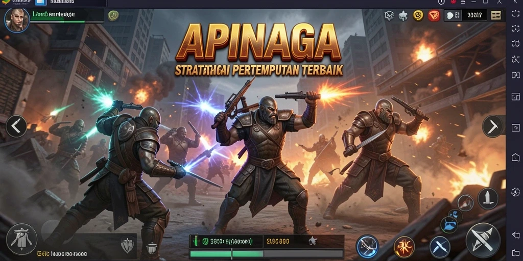 Menampilkan aksi pertempuran dinamis dalam APINAGA yang memukau.