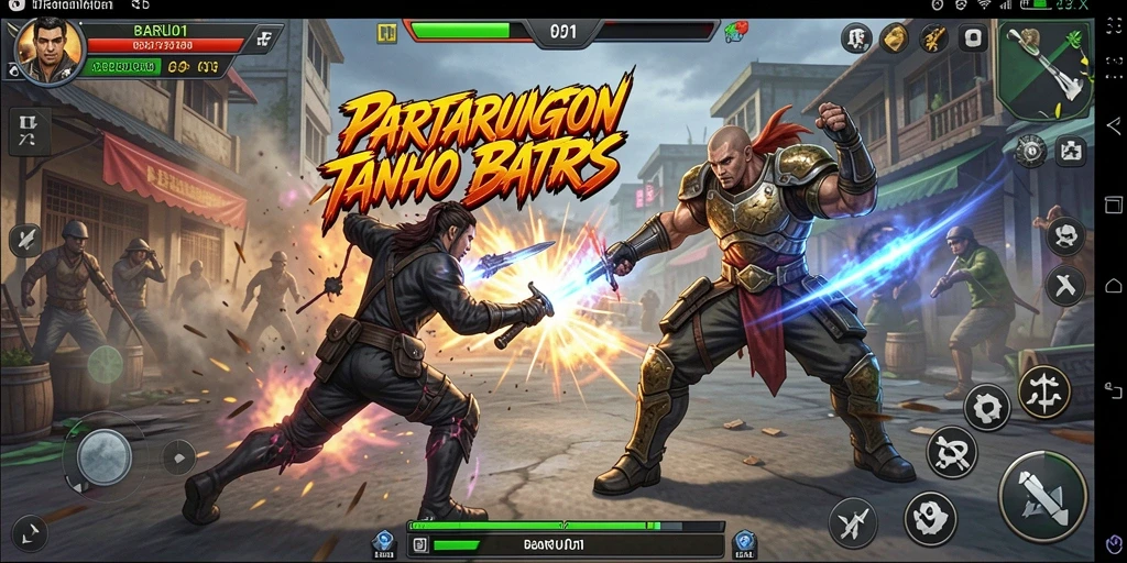 Tampilan menarik dari gameplay BARU01 dalam pertarungan yang mendebarkan.