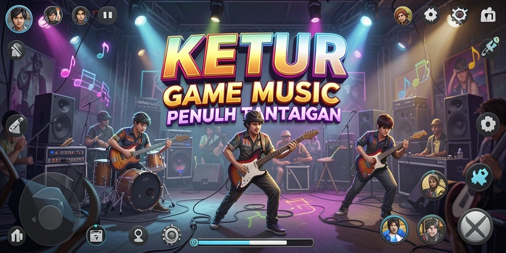 Tampilan gameplay KETUA yang menarik saat bermain musik.