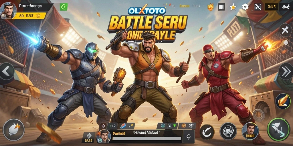 Gameplay seru OLXTOTO dengan aksi Battle Royale intens.