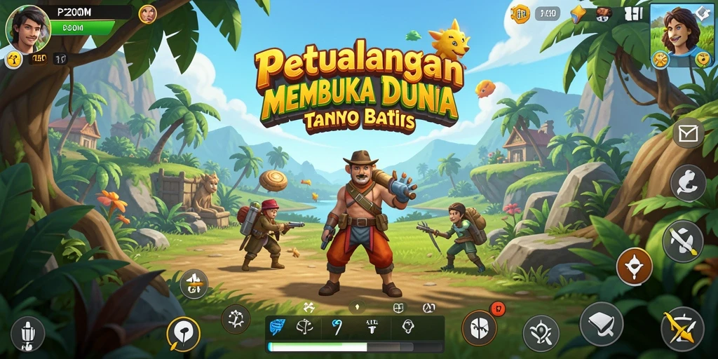 Screenshot gameplay P200M menampilkan dunia terbuka yang spektakuler.