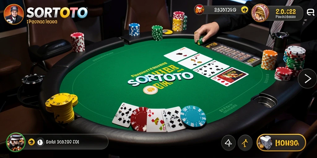 Screenshot SORTOTO menampilkan momen seru dalam permainan Poker.