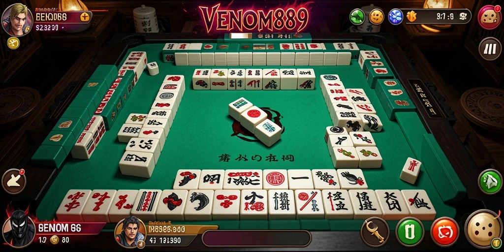Tampilan gameplay menarik dari VENOM889 dengan level Mahjong yang seru.